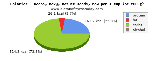 iron, calories and nutritional content in navy beans